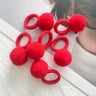10pcs Red Colors New Year Girls Crown Butterfly Children Hairbands No Harm Cartoon Towel Rope Ponytail Holder Kids Rubber Band