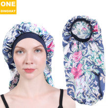 2020 New No. plus-Sized African Printing round Cap Double-Layer Satin Lining Wide Edge Nightcap Chemotherapy Hat