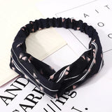 Fashion WomenFloral Headband Hair Accessories Leopard Cross Knotted Bow Chiffon Hair Band Girls Headdress Ladies Hoop Headwear