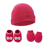 1 Set Baby Anti Scratching Gloves Hat Foot Cover Set Soft Cotton Newborn No Scratch Mittens Socks Beanies Cap Nightcap