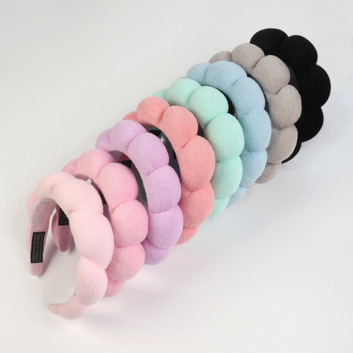 3 件套时尚 Microfiber Washing Wristbands Scrunchies Puffy Headband Spa Bubble Headband for Washing Face Makeup Shower Skincare