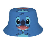 Unisex Kawaii Bucket Hats Funny Stitch Cartoon Accessories Bob Hat For Beach Headwear Lightweight