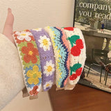 NEW Knitted Headband Bohemian Style Summer Flowers Leisure Style Handmade Head Band Hair Accessories for Women Girls