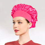 Newly Satin Night Hair Cap Women's Solid Sleeping Hat Sleep Care Bonnet Nightcap For Women Unisex Cap