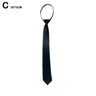 Pre-Tie Zipper Necktie Men Women Slim Narrow Neck Tie Retro Color Safety Clip Tie Business Funeral Butler Matte Black Tie