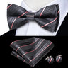 Dropshipping Solid Silk Mens Bow Tie Hanky Cufflinks Set Pre-tied Butterfly Knot Bowtie Wholesale for Male Wedding Business