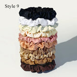 10pcs/pack Solid Color Elastics Hair Ties For Women Thick Hair Soft No Hurt Hair Ponytail Holder Hair Rope Hair Accessories Hot