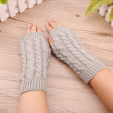 NEW Women Hand Warmer Winter Gloves Fashion Knitting Faux Wool Mitten Warm Fingerless Glove Gants Femme women gloves