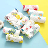 Random 5pcs Muslin 6 Layers Cotton Soft Baby Towels Baby Face Towel Handkerchief Bathing Feeding Face Washcloth Wipe Burp Cloth