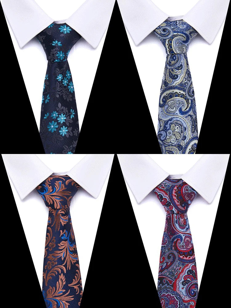 New Style Fashion Men's Tie 7.5 cm Blue Necktie Green & Orange Gravatas For Men Paisley Floral Fit Wedding Workplace