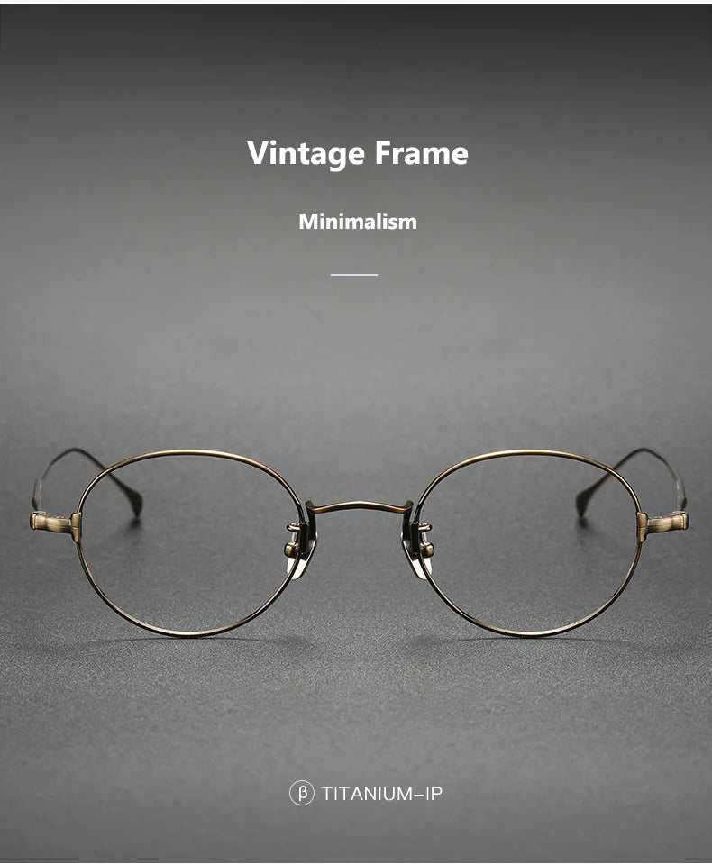 Pure Titanium Glasses Frame Men Women Vintage Round Brand Design Eyeglasses Frames New Titan Eyewear High Quality Spectacles