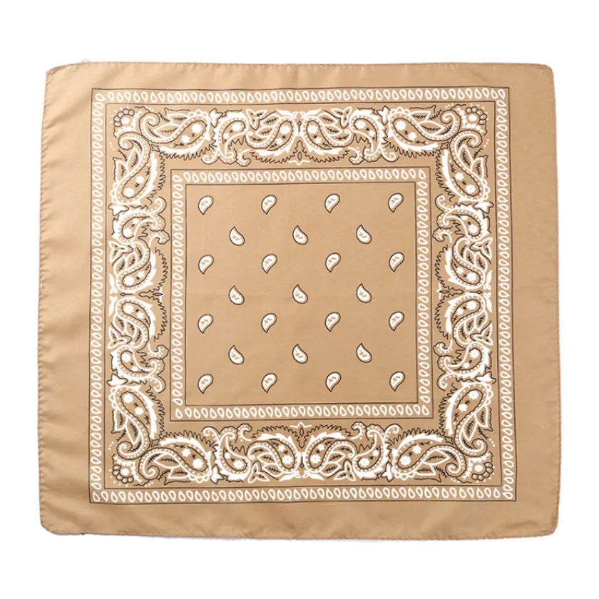 Fashion Hip Hop Bandana Kerchief Unisex Black Hair Band Neck Scarf Headwear Wrist Wraps Head Square Scarves Print Handkerchief
