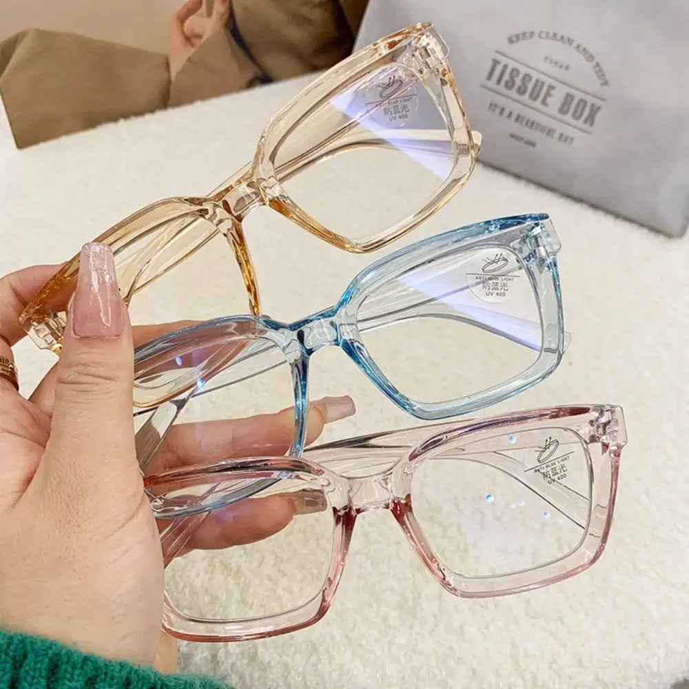 Oversized Square Glasses Women Large Frame Transparent Eyeglasses Anti Blue Light Glasses Over-the-counter Lenses and Glasses