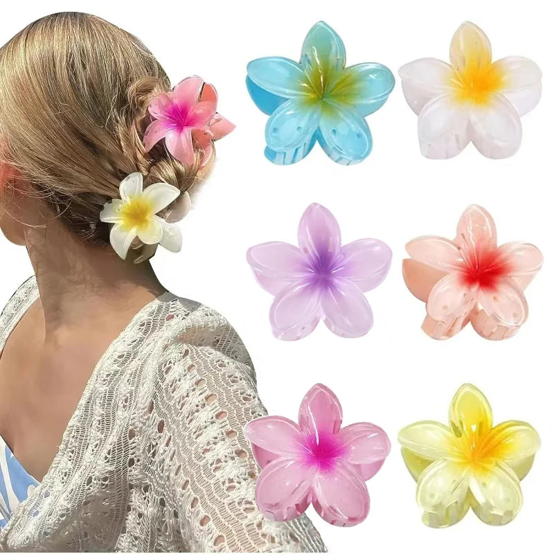 4Pcs Flower Hair Claw Clips for Women Fashion Large Hair Clips Beach Vacation Bohemia Hairpins Girls Hair Accessories