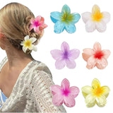 4Pcs Flower Hair Claw Clips for Women Fashion Large Hair Clips Beach Vacation Bohemia Hairpins Girls Hair Accessories