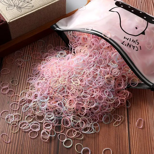 1000pcs Girls Elastic Hair Bands Nylon Rubber Band Headband Hair Accessories Kids Ponytail Holder Bands Kids Ornaments