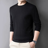 2024 Men's Casual Fashion Long Sleeved Round Neck T-shirt Waffle Comfortable Top