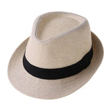 Children Kids Summer Beach Straw Hat Jazz Panama Trilby Fedora Hat Gangster Outdoor Breathable Hats Girls Boys Sunhat