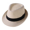Children Kids Summer Beach Straw Hat Jazz Panama Trilby Fedora Hat Gangster Outdoor Breathable Hats Girls Boys Sunhat