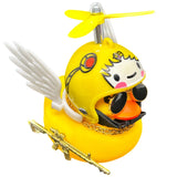 Car Duck Auto Interior Decoration Car Ornaments Rubber Duck With Helmet Bicycle Road Bike Motor Kids Toy Bike Accessories