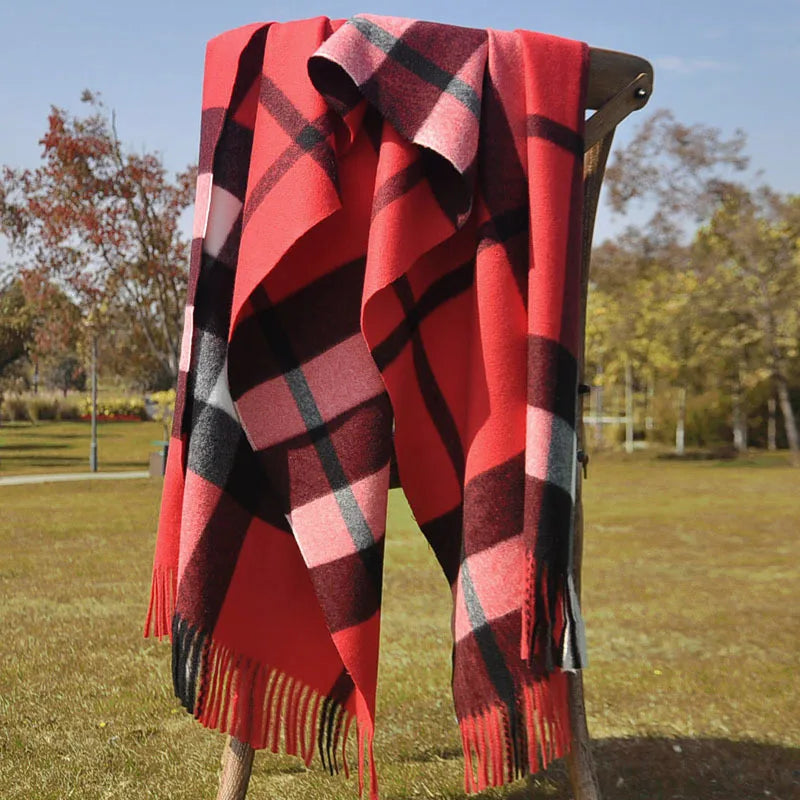 190*70cm Winter Scarf Women Classic Lattice Pashmina Scarf Soft Female Cashmere Scarves Shawls Wraps Handkerchief towel 2024