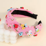 Knotted Wide Headbands Diadem For Back To School Pearls Pencil Hair Bands Kids Head Hoop Girls Children Daily Tiara Accessories