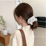 Newest Korean Woman French creases Elastics Hair Band Solid Color Scrunchies Hair Ties Ladies Ponytail Hold Hair Accessories