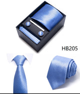 Tie For Men Brand New Style Wedding Gift Tie Pocket Squares Set Necktie Box Men Black Suit Accessories