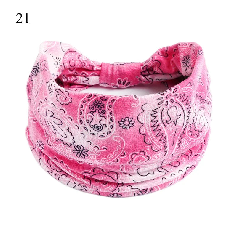 Women Hair Bands Headband Bohemian Sports Run Bandage Elastic Girl Wide Headband Print Wide Headwrap Headpiece Hairband Ladies