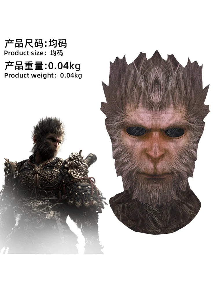 Black Myth Wukong Mask Qi Tian Da Sheng Mask Funny Monkey Head Cover Halloween Destiny Man Game Cos Costume