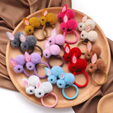 Hair Accessories Girls Ties Elastique Cheveux Fille Gomas Elasticas Furry Korean Kinder Kleding Rabbit Ears Scrunchie Headbands