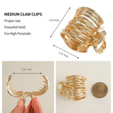 Fashion Gold Color Hollow Geometric Hair Clips Metal Hair Claw Cross Hairclip Headband Hairpin Hair Crab Women Hair Accessories