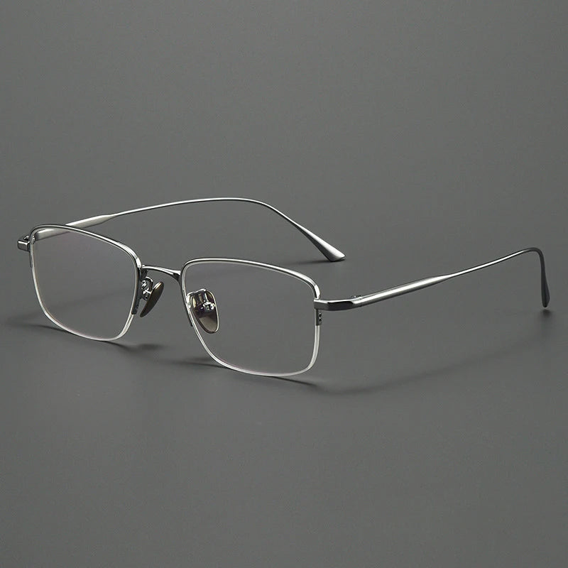 Lzabella New Men's Half Frame Glasses Business Casual Pure Titanium Frame Fashionable And Trendy Prescription Glasses 1906