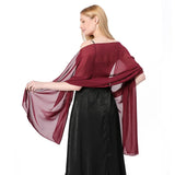 Pure Color Chiffon Shawls for Evening Dresses Women Wedding Evening Party Capes Scarves Summer Beach Towel Sunscreen Shawl