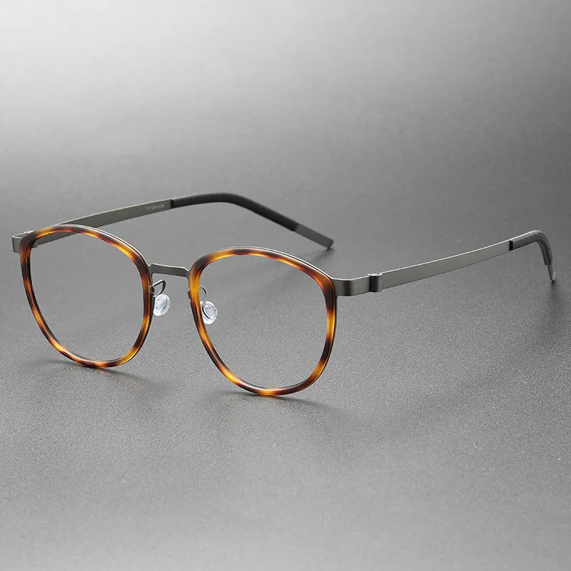 2023 Titanium Glasses Frame for Men Women Vintage Round Myopia Optical Eyewear Screwless Prescription Eyeglasses Frame Spectacle