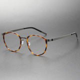2023 Titanium Glasses Frame for Men Women Vintage Round Myopia Optical Eyewear Screwless Prescription Eyeglasses Frame Spectacle
