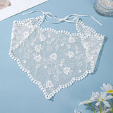 White Lace Bandana Floral Summer Woven Headbands Hair Band Women Outgoing Travel Retro Hair Accessories Headwear Turban Scarf