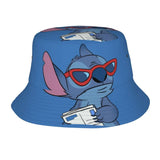 Unisex Kawaii Bucket Hats Funny Stitch Cartoon Accessories Bob Hat For Beach Headwear Lightweight