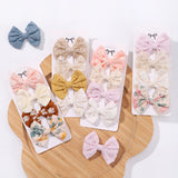 4Pcs/Set Sweet Hair Bows Hair Clip Children Lovely Bowknot Hair Pins for Baby Girls Hair Accessories Print Hollow Hairgripe Gift