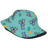 Unisex Kawaii Bucket Hats Funny Stitch Cartoon Accessories Bob Hat For Beach Headwear Lightweight