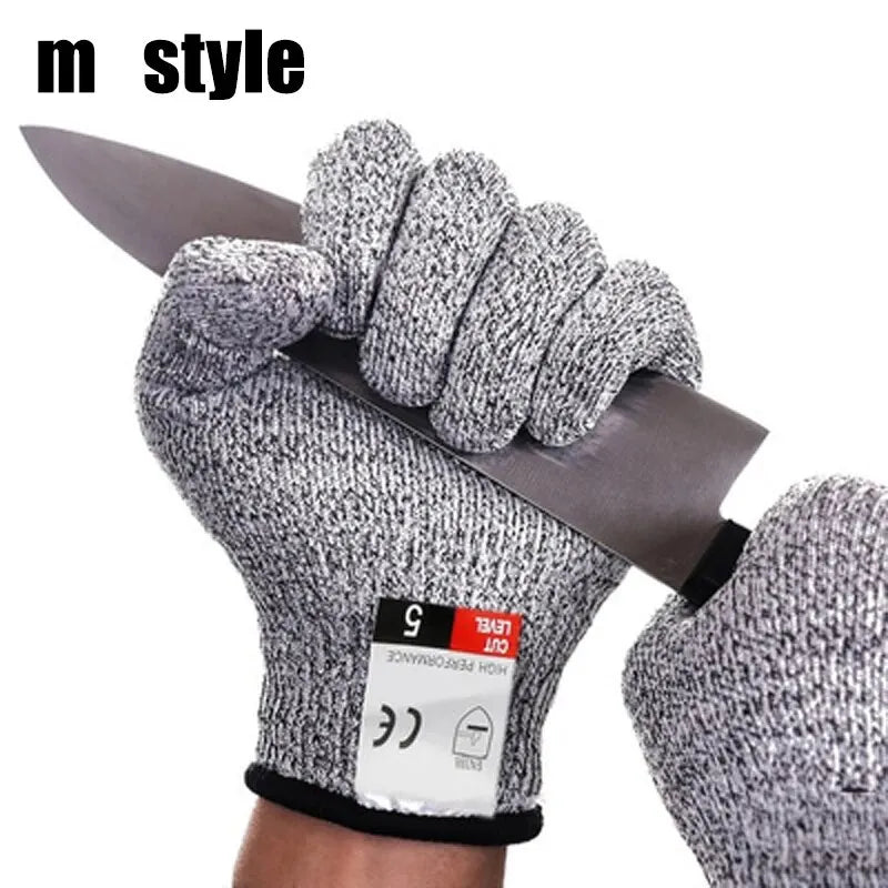 A Pair Anti Cut Proof Gloves Hot Sale Grey Black Anti Cut Level 5 Safety Work Gloves Glass Cutting Safety Protection