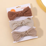 3Pcs/set Elastic Soft Headband for Baby Hair Accessories Newborn Bows Headwear Printing Toddler Bandage Ribbon Bowknot Headscarf
