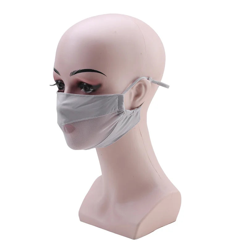 2024 New Sunscreen Mask Traceless Women Ice Silk Anti-ultraviolet Summer Fashion Breathable Thin Cover Face Mask