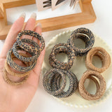 5pcs Leopard Print High Elastic Hair Ties Scrunchie Ties High Elasticity Ponytail Holder Women Girls Hair Rings Rope Accessories