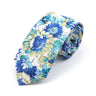 New Style Floral Printed 6cm Tie Blue Green Purple Skinny 100% Cotton Necktie For Men Women Wedding Party Suits Shirt Accessory