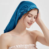 Natural Silk Long Turban Thick Hair Bonnet Night Cap Turban For Sleeping Curly Hair Silk Bonnet For Sleep Elastic Silk Hair Wrap