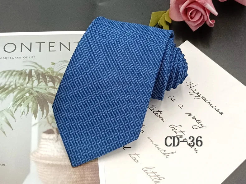 New Classic Blue Black Ties for Men Silk Mens Neckties for Wedding Party Business Adult Neck Tie Casual Solid Tie