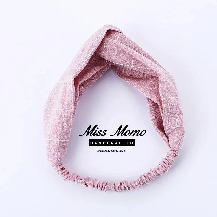 Clearance Fresh Colorful Turban Headbands Women Spring Summer Chiffon Headband Head Wrap Wide Lattice Hairband Hair Accessories