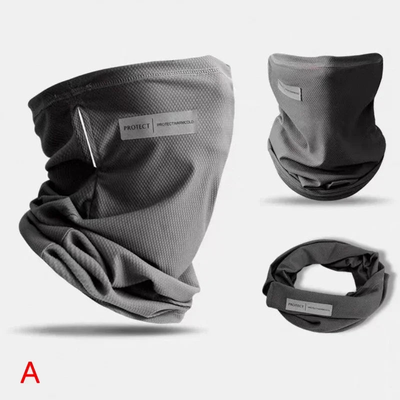 Ice Silk Sunscreen Mask For Men Women Outdoor Cycling Face Cover Solid Color Neck Wrap UV Protection Ear Bandana Scarf Summer