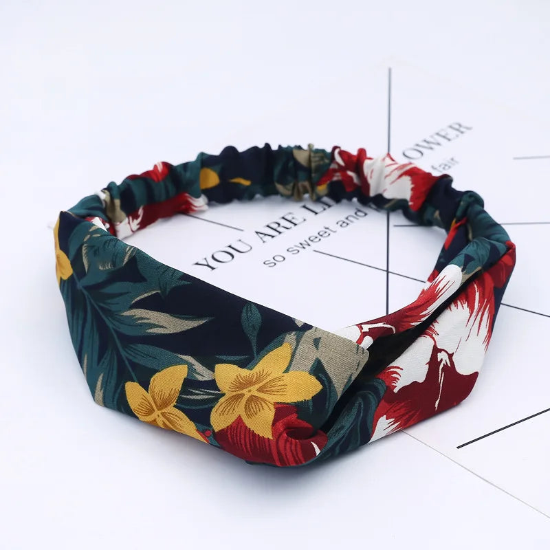 Women Headband New Fashion Hair Bands Bohemian Cross Elastic Hair Band For Ladies Black Purple Female Head band Hair Accessories